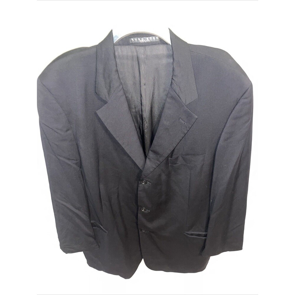 Hugo Boss Men’s Dress Blazer Size 46R Black 100% Wool Business Formal Wedding